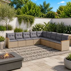 Comfortable 9-Piece Outdoor Sofa Set with Practical Features