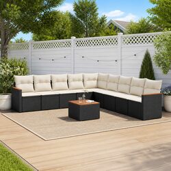 10-Piece Comfortable Garden Sofa Set with Practical Features