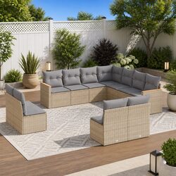 Warm and Reliable 11-Piece Outdoor Sofa Set for Comfort