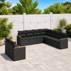 Comfortable 9 Piece Garden Sofa Set with Storage Options