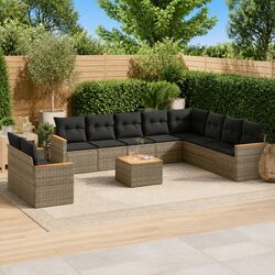 Comfortable 11 Piece Grey Sofa Set for Outdoor Enjoyment