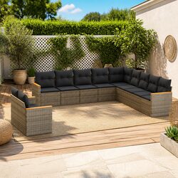 Value-Driven 11-Piece Outdoor Sofa Set in Grey