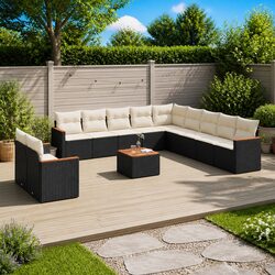 Comfortable 12-Piece Outdoor Furniture Set in Black