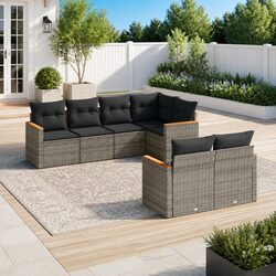 Durable 7 Piece Garden Sofa Set with Storage Solutions