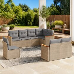 Value-Driven 8-Piece Outdoor Sofa Set with Cushions
