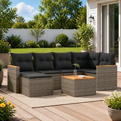 Comfortable 7 Piece Garden Sofa Set with Practical Storage