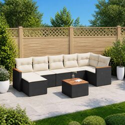 Comfortable Garden Sofa Set: 8 Pieces with Practical Features
