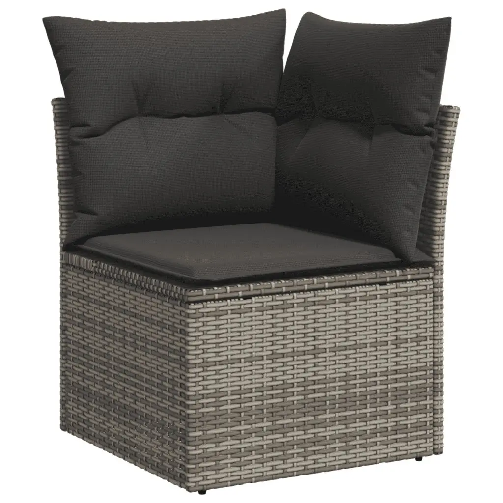Garden Sofa Set 8 Piece Outdoor Furniture Modular Grey Poly Rattan Patio Lounge