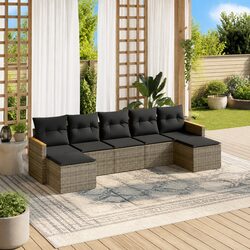 Value Garden Sofa Set 7 Piece Outdoor Furniture Grey