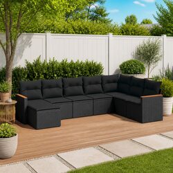 Comfortable 8-Piece Garden Sofa Set with Storage