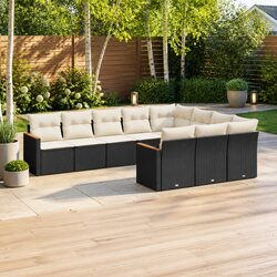 Value and Comfort: 10-Piece Black Modular Garden Sofa Set