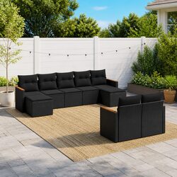 Comfortable 9 Piece Garden Sofa Set for Outdoor Use