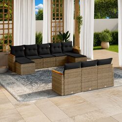 Comforting Grey Outdoor Sofa Set with 10 Pieces