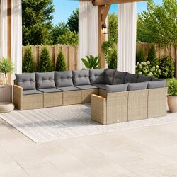 Warm and Practical 11 Piece Garden Sofa Set in Beige