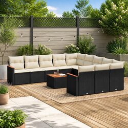 Comfort and Value in a 12-Piece Black Rattan Garden Sofa Set
