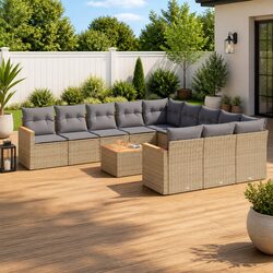 Comfortable and Affordable 12-Piece Sofa Set in Beige