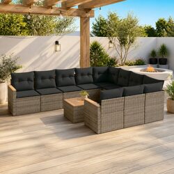 Practical and Stylish 12-Piece Outdoor Sofa Set in Grey
