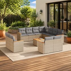 Practical and Stylish 12 Piece Garden Sofa Set in Beige