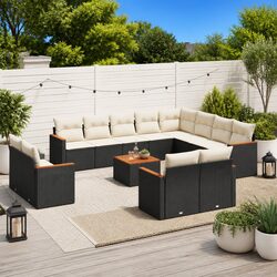 Value-Driven 13 Piece Black Garden Sofa Set