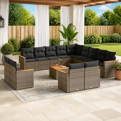 Reliable and Versatile 14-Piece Grey Garden Sofa Set