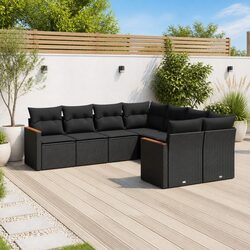 Comfortable 8 Piece Outdoor Sofa Set with Cushions