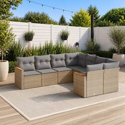 Value-Packed Garden Sofa Set 8-Piece in Beige