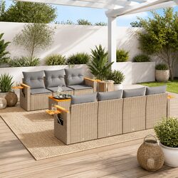 Practical 8 Piece Garden Sofa Set with Storage Options