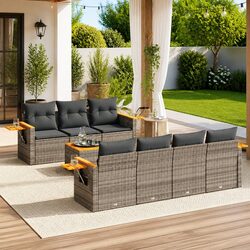 Comfortable 8-Piece Garden Sofa Set with Storage