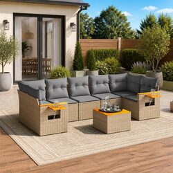 Practical 8-Piece Garden Sofa Set with Storage Features