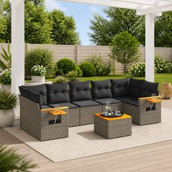 Comfortable 8 Piece Grey Sofa Set for Outdoor Spaces