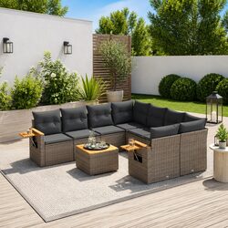 Value-Driven 9 Piece Garden Sofa Set with Cushions