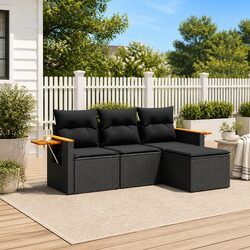 Comfortable 4 Piece Outdoor Sofa Set with Storage