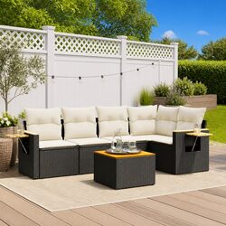 Comfortable Garden Sofa Set: 6 Pieces with Cushions