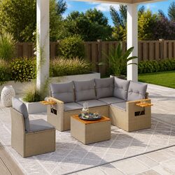 Reliable 6 Piece Outdoor Sofa Set with Storage