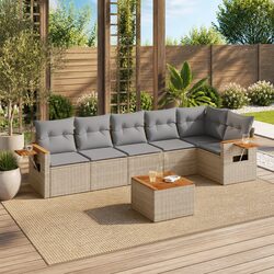 Comfortable 7 Piece Garden Sofa Set with Removable Covers