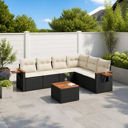 7 Piece Modular Sofa Set with Storage for Outdoor Use