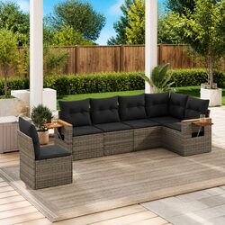 Practical 6-Piece Garden Sofa Set for Family Comfort