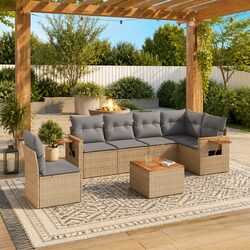Comforting and Practical 7-Piece Garden Sofa Set
