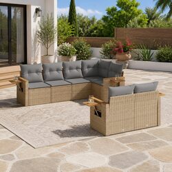 Reliable 7 Piece Garden Sofa Set with Storage Features