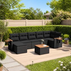 Value-Driven 8-Piece Garden Sofa Set in Black