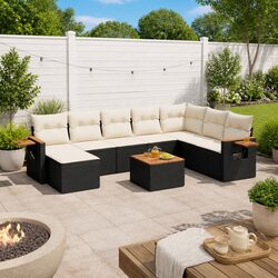 Comfortable 9 Piece Garden Sofa Set with Storage