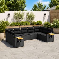 Comfort and Quality: 9-Piece Outdoor Sofa Set in Black