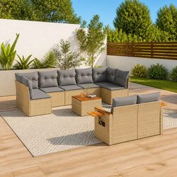 Comfortable 10 Piece Garden Sofa Set with Modular Design