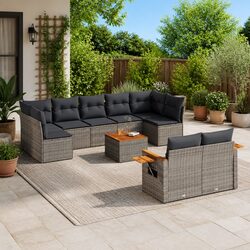 Comfortable and Practical: 10-Piece Garden Sofa Set