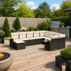 Versatile 10-Piece Outdoor Sofa Set with Practical Features