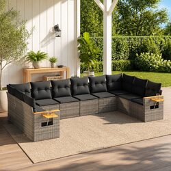 Reliable 10-Piece Garden Sofa Set with Storage Options