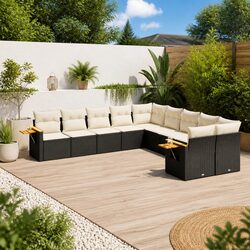 Reliable 10 Piece Garden Sofa Set with Storage and Cushions