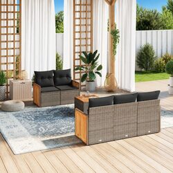 Warm and Inviting 6 Piece Garden Sofa Set for Outdoors