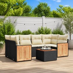 Value-Focused 7 Piece Black Outdoor Sofa Set