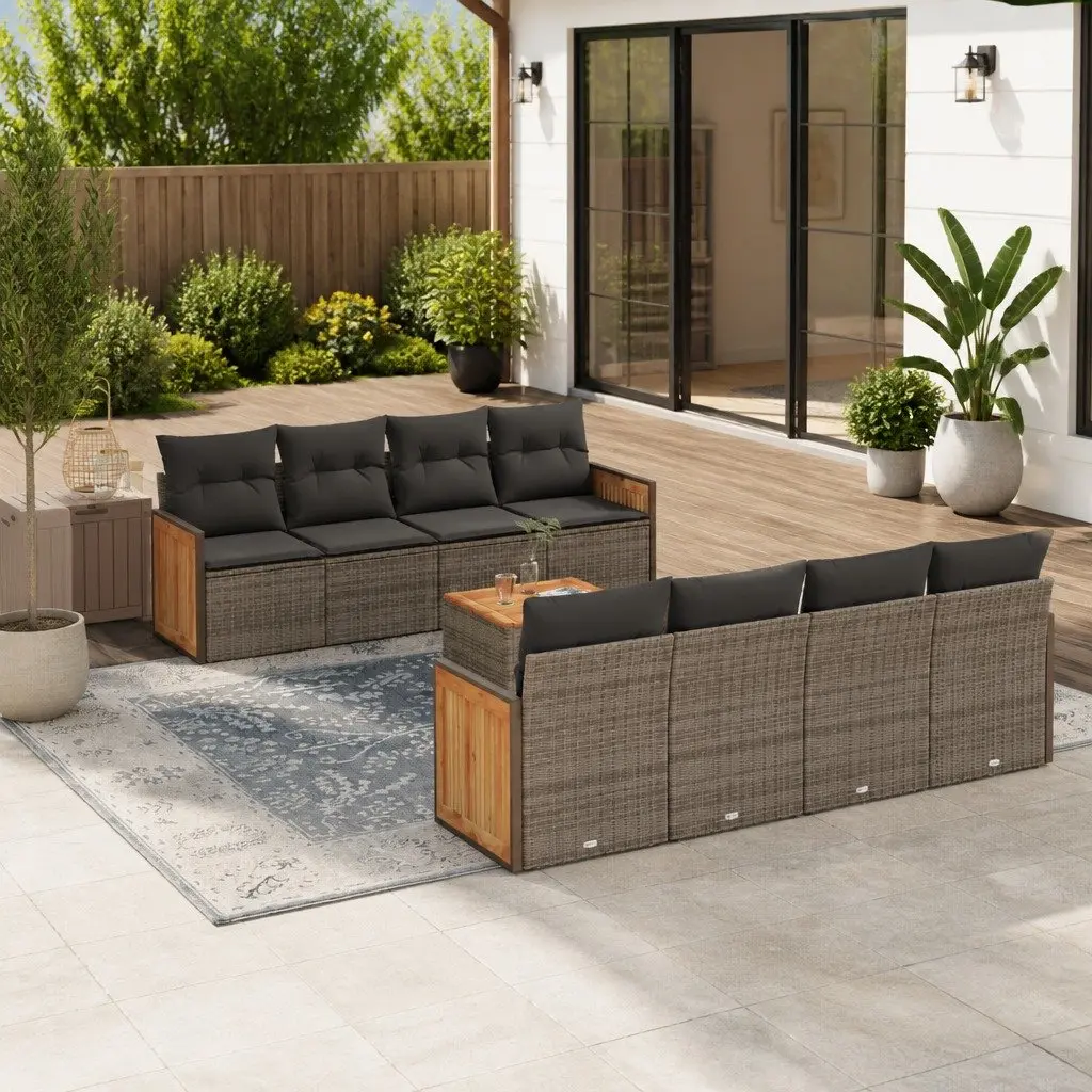 9-Piece Garden Sofa Set with Storage and Comfort